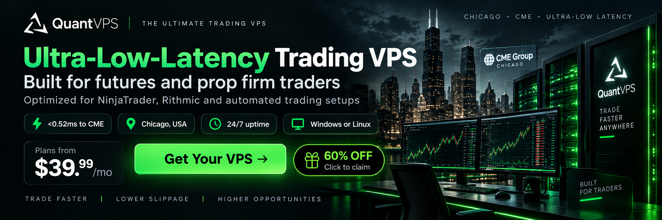 QuantVPS low latency futures trading VPS with 60 percent discount